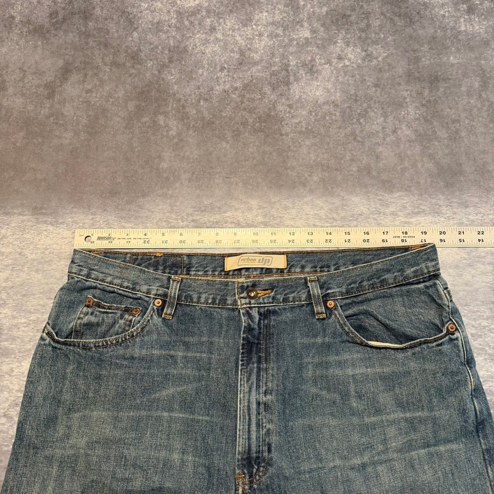 Y2K Urban Pipeline Mens Blue Relaxed Fit Straight Leg Jeans 38x30 Baggy Skater - Picture 4 of 7